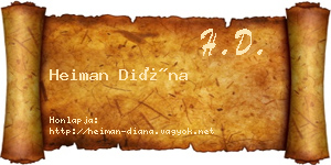 Heiman Diána névjegykártya